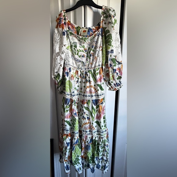 FARM Rio Summer Garden Embroidered Midi | Sz M - Picture 8 of 9